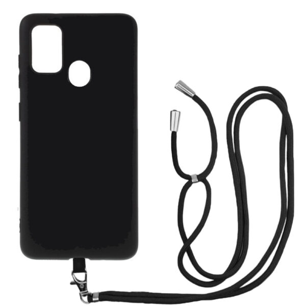 Husa compatibila cu Motorola Moto G10 / G10 Power, Sport Body Lanyard Case, Snur detasabil, Lungime reglabila, 80 cm, Silicon anti-alunecare, Interior de microfibra, Negru