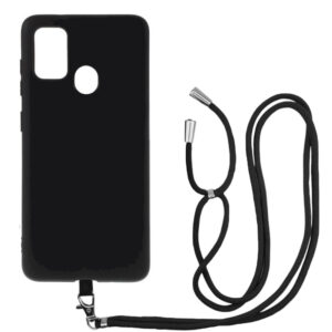 Husa compatibila cu Motorola Moto G20, Sport Body Lanyard Case, Snur detasabil, Lungime reglabila, 80 cm, Silicon anti-alunecare, Interior de microfibra, Negru