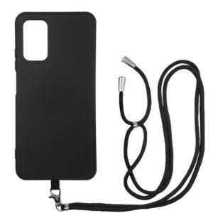 Husa compatibila cu Oppo A54 5G, Sport Body Lanyard Case, Snur detasabil, Lungime reglabila, 80 cm, Silicon anti-alunecare, Interior de microfibra, Negru