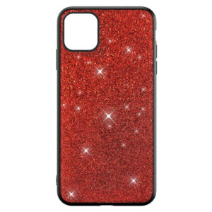 Husa compatibila cu Apple iPhone 12, Glitter Frost, Sclipici spate, Acoperire completa, Margini ridicate, Rosu