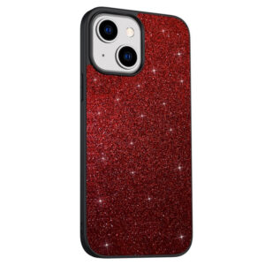 Husa compatibila cu Apple iPhone 13, Glitter Frost, Sclipici spate, Acoperire completa, Margini ridicate, Rosu