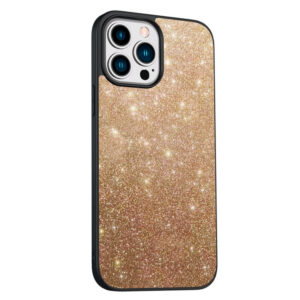 Husa compatibila cu Apple iPhone 13 Pro, Glitter Frost, Sclipici spate, Acoperire completa, Margini ridicate, Auriu