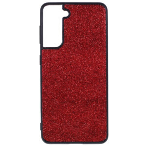 Husa compatibila cu Samsung Galaxy S21 Plus, Glitter Frost, Sclipici spate, Acoperire completa, Margini ridicate, Rosu