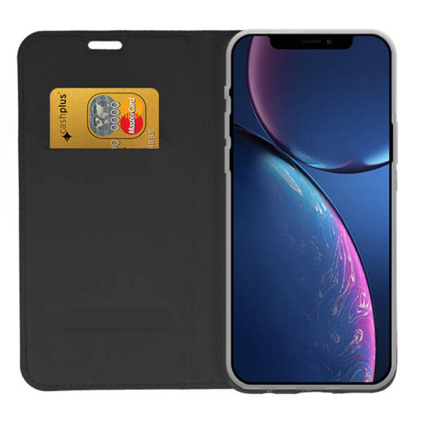 Husa compatibila cu Apple iPhone 13 Pro, COMANDO Flip Magnet, Piele ecologica, Tip carte portofel, Protectie completa, Aderenta sigura, Negru