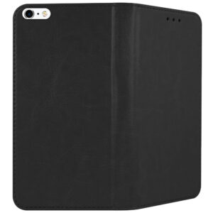 Husa compatibila cu Apple iPhone 6|iPhone 6s, COMANDO Flip Magnet, Piele ecologica, Tip carte portofel, Protectie completa, Aderenta sigura, Negru