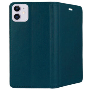 Husa compatibila cu Apple iPhone 12, COMANDO Flip Magnet, Piele ecologica, Tip carte portofel, Protectie completa, Aderenta sigura, Verde