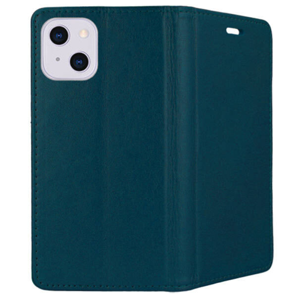 Husa compatibila cu Apple iPhone 13, COMANDO Flip Magnet, Piele ecologica, Tip carte portofel, Protectie completa, Aderenta sigura, Verde