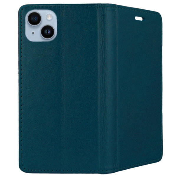 Husa compatibila cu Apple iPhone 14 Plus, COMANDO Flip Magnet, Piele ecologica, Tip carte portofel, Protectie completa, Aderenta sigura, Verde