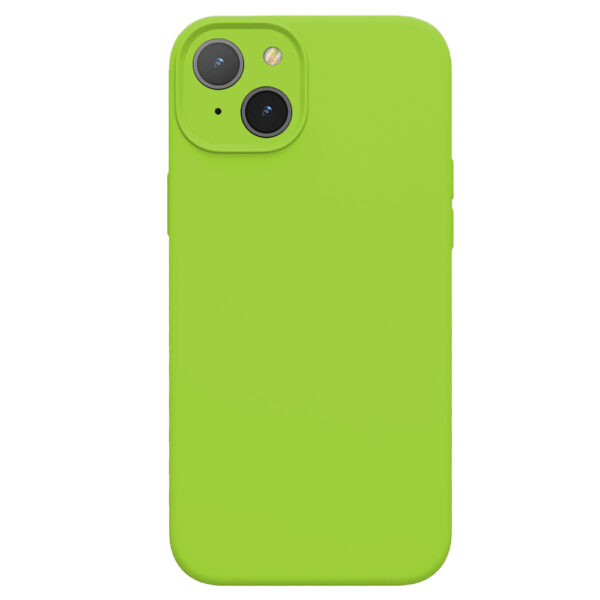 Husa protectie, interior de catifea, compatibila cu Apple iPhone 15, FONIX BloomShield, silicon, margini ridicate, slim, Verde neon