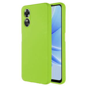 Husa protectie, interior de catifea, compatibila cu Oppo A17, FONIX BloomShield, silicon, margini ridicate, slim, Verde neon