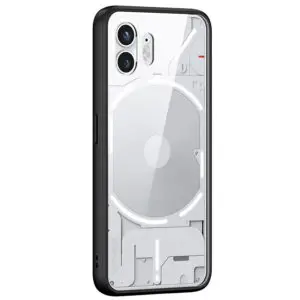 Husa de protectie, compatibila Nothing Phone (2), FONIX Matte DeLuxe, Spate transparent, Margini ridicate, Anti-soc, Negru/Transparent