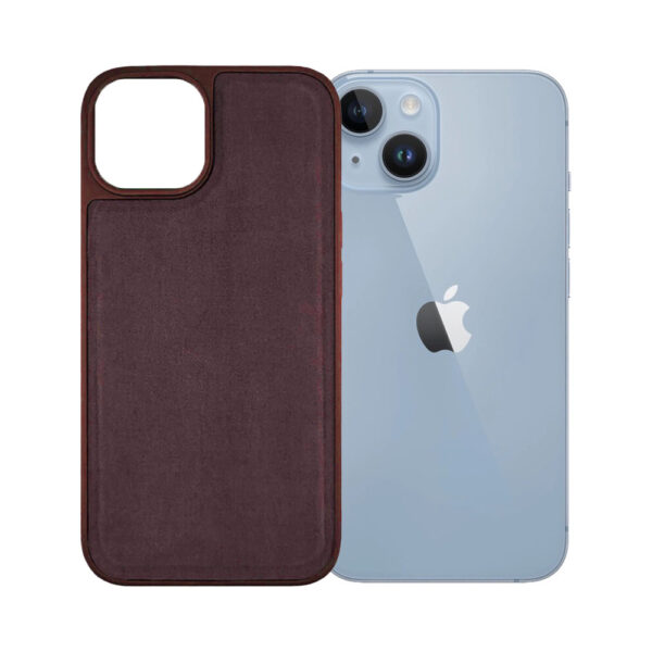 Husa protectie, compatibila Apple iPhone 14, PU Leather Shield, Piele ecologica, Anti-alunecare, Rezistenta la soc, Margini ridicate, Bumper silicon mat, Interior microfibra, Visiniu