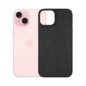 Husa protectie, compatibila Apple iPhone 15, PU Leather Shield, Piele ecologica, Anti-alunecare, Rezistenta la soc, Margini ridicate, Bumper silicon mat, Interior microfibra, Negru