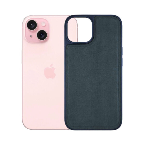 Husa protectie, compatibila Apple iPhone 15, PU Leather Shield, Piele ecologica, Anti-alunecare, Rezistenta la soc, Margini ridicate, Bumper silicon mat, Interior microfibra, Albastru