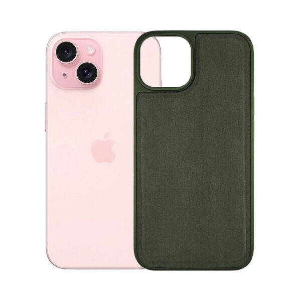 Husa protectie, compatibila Apple iPhone 15, PU Leather Shield, Piele ecologica, Anti-alunecare, Rezistenta la soc, Margini ridicate, Bumper silicon mat, Interior microfibra, Verde