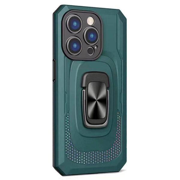 Husa Upgraded Defender Ring comaptibila cu Oppo A17, Tactical Hybrid Protection, Protectie camere, Inel magnetic, Sustinere ferma in mana, Atasare la suport auto, Stand pozitionare orizontala, Verde