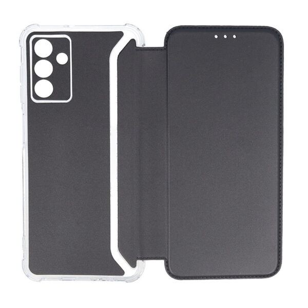 Husa protectie, Compatibila Samsung Galaxy A13 5G, Hybrid Book Case Plus, Piele ecologica, Buzunar card, Protectie camere, Margini antisoc, Tip Carte, Negru