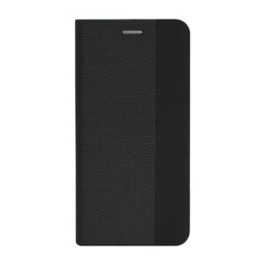 Husa tip carte compatibila cu Oppo A17, Woven Book Case, Suprafata texturata, Anti-alunecare, Protectie fata-spate, Negru