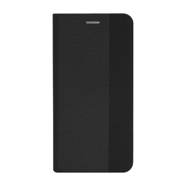 Husa tip carte compatibila cu Oppo A17, Woven Book Case, Suprafata texturata, Anti-alunecare, Protectie fata-spate, Negru