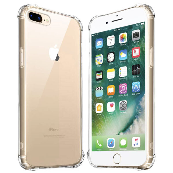 Husa de silicon pentru iPhone 7 Plus / 8 Plus, Slim Anti-Soc, TPU, Potrivire perfecta, Flexibil, Durabil, Colturi rezistente la impact, Transparenta completa