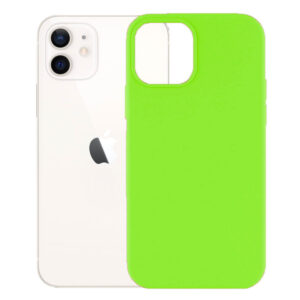 Husa protectie, interior de catifea, compatibila cu Apple iPhone 12 / 12 Pro, FONIX BloomShield, silicon, margini ridicate, slim, Verde neon