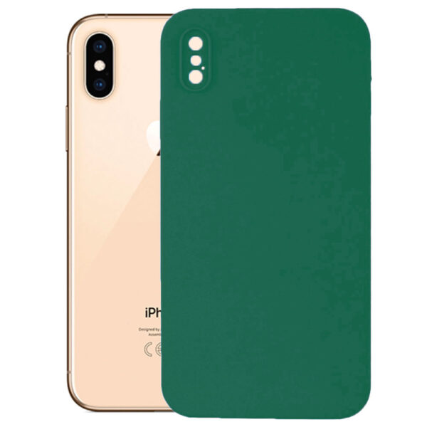 Husa protectie, interior de catifea, compatibila cu Apple iPhone X / XS, FONIX BloomShield, silicon, margini ridicate, slim, Verde inchis