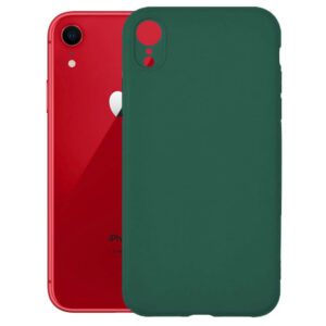 Husa protectie, interior de catifea, compatibila cu Apple iPhone XR, FONIX BloomShield, silicon, margini ridicate, slim, Verde inchis