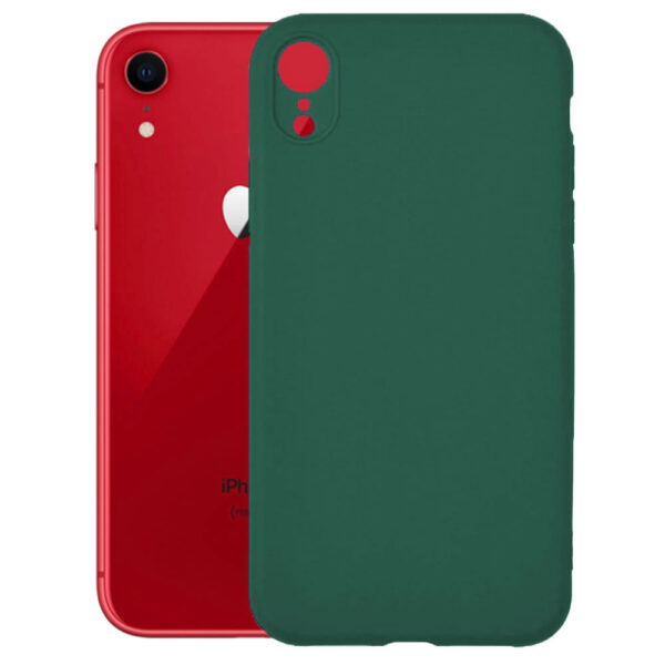 Husa protectie, interior de catifea, compatibila cu Apple iPhone XR, FONIX BloomShield, silicon, margini ridicate, slim, Verde inchis