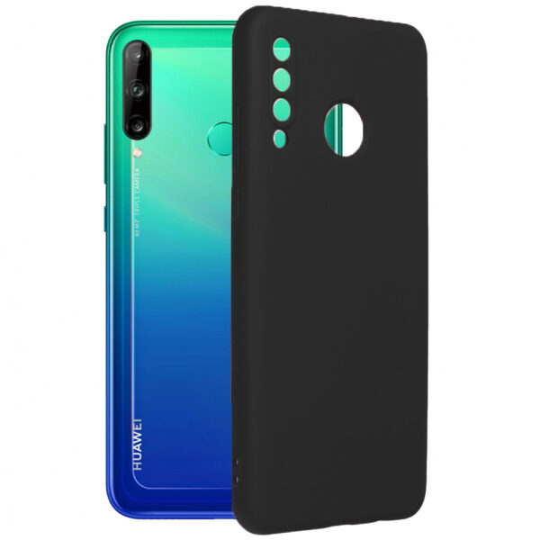 Husa protectie, interior de catifea, compatibila cu Huawei P40 Lite E, FONIX BloomShield, silicon, margini ridicate, slim, Negru