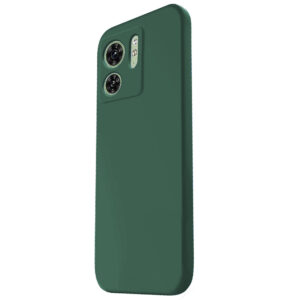 Husa protectie, interior de catifea, compatibila cu Motorola Edge 40, FONIX BloomShield, silicon, margini ridicate, slim, Verde inchis