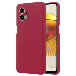 Husa protectie, interior de catifea, compatibila cu Motorola Moto G13, FONIX BloomShield, silicon, margini ridicate, slim, Visiniu