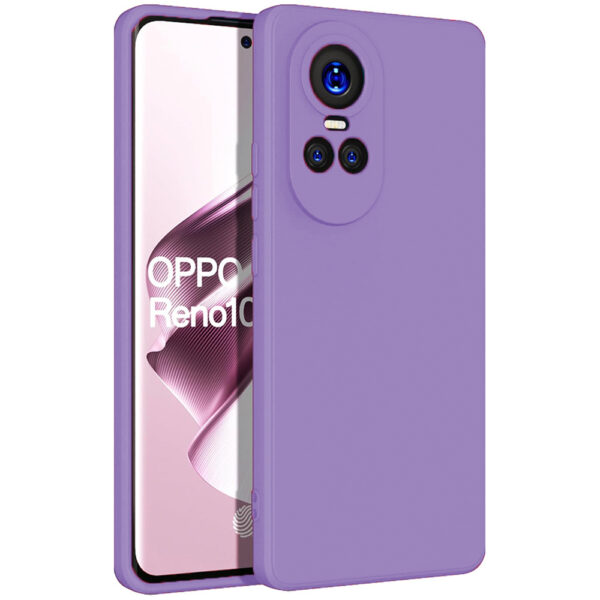 Husa protectie, interior de catifea, compatibila cu Oppo Reno 10 5G, FONIX BloomShield, silicon, margini ridicate, slim, Lila