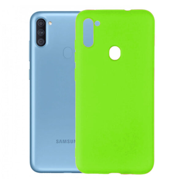 Husa protectie, interior de catifea, compatibila cu Samsung Galaxy A11 / M11, FONIX BloomShield, silicon, margini ridicate, slim, Verde neon