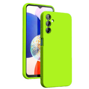 Husa protectie, interior de catifea, compatibila cu Samsung Galaxy A14 4G / A14 5G, FONIX BloomShield, silicon, margini ridicate, slim, Verde neon