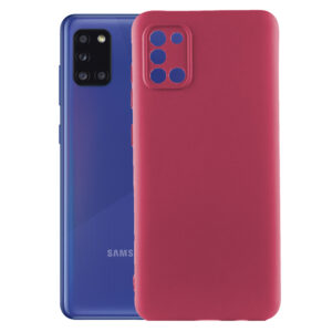 Husa protectie, interior de catifea, compatibila cu Samsung Galaxy A41, FONIX BloomShield, silicon, margini ridicate, slim, Visiniu