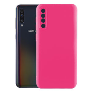 Husa protectie, interior de catifea, compatibila cu Samsung Galaxy A50 / A30s, FONIX BloomShield, silicon, margini ridicate, slim, Roz neon