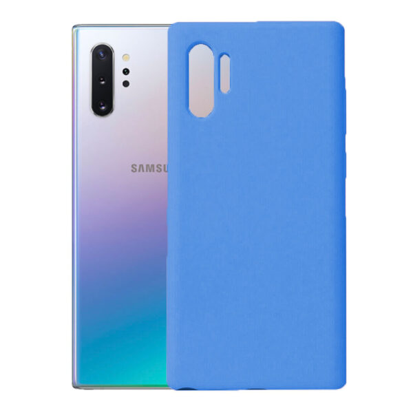 Husa protectie, interior de catifea, compatibila cu Samsung Galaxy Note 10 Plus, FONIX BloomShield, silicon, margini ridicate, slim, Albastru