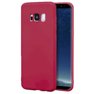 Husa protectie, interior de catifea, compatibila cu Samsung Galaxy S8, FONIX BloomShield, silicon, margini ridicate, slim, Visiniu