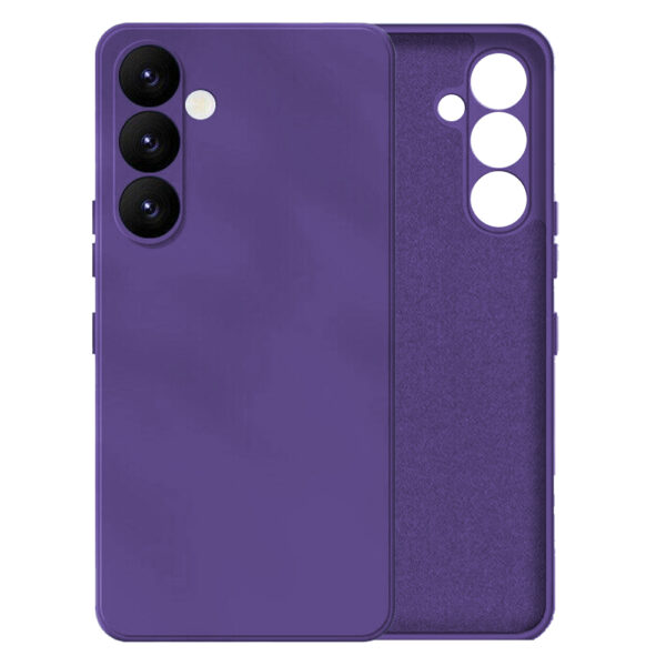 Husa protectie, interior de catifea, compatibila cu Samsung Galaxy S24, FONIX BloomShield, silicon, margini ridicate, slim, Indigo