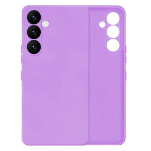 Husa protectie, interior de catifea, compatibila cu Samsung Galaxy S24, FONIX BloomShield, silicon, margini ridicate, slim, Lila