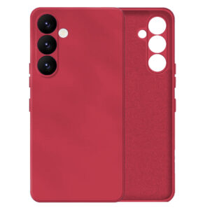 Husa protectie, interior de catifea, compatibila cu Samsung Galaxy S24, FONIX BloomShield, silicon, margini ridicate, slim, Magenta