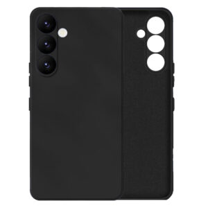 Husa protectie, interior de catifea, compatibila cu Samsung Galaxy S24, FONIX BloomShield, silicon, margini ridicate, slim, Negru