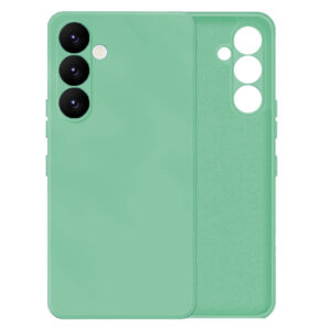 Husa protectie, interior de catifea, compatibila cu Samsung Galaxy S24, FONIX BloomShield, silicon, margini ridicate, slim, Verde deschis