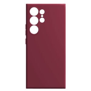 Husa protectie, interior de catifea, compatibila cu Samsung Galaxy S24 Ultra, FONIX BloomShield, silicon, margini ridicate, slim, Burgundy