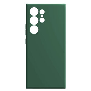 Husa protectie, interior de catifea, compatibila cu Samsung Galaxy S24 Ultra, FONIX BloomShield, silicon, margini ridicate, slim, Verde inchis