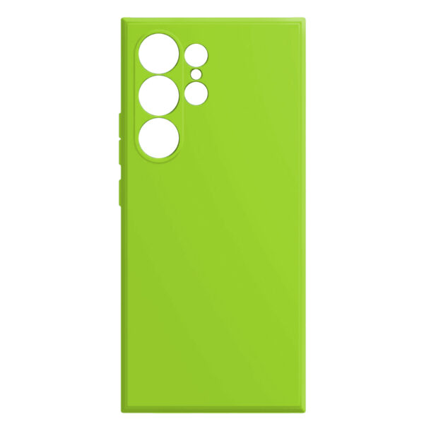 Husa protectie, interior de catifea, compatibila cu Samsung Galaxy S24 Ultra, FONIX BloomShield, silicon, margini ridicate, slim, Verde neon