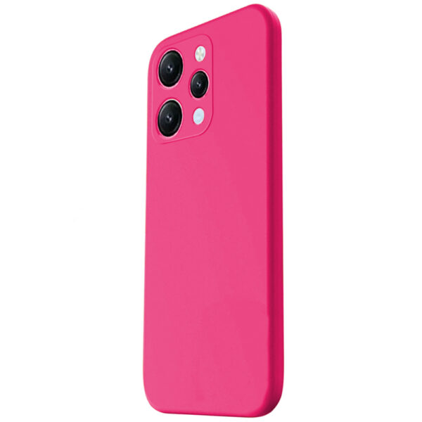 Husa protectie, interior de catifea, compatibila cu Xiaomi Redmi 12 4G, FONIX BloomShield, silicon, margini ridicate, slim, Roz neon