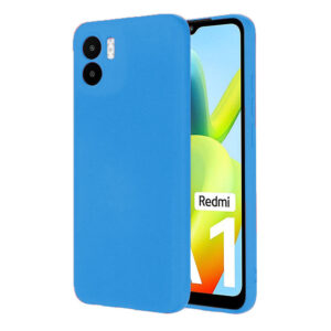 Husa protectie, interior de catifea, compatibila cu Xiaomi Redmi A1, FONIX BloomShield, silicon, margini ridicate, slim, Albastru deschis