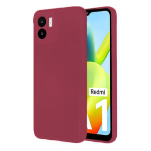 Husa protectie, interior de catifea, compatibila cu Xiaomi Redmi A1, FONIX BloomShield, silicon, margini ridicate, slim, Visiniu