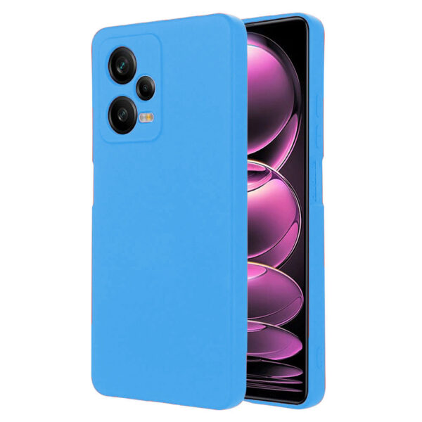 Husa protectie, interior de catifea, compatibila cu Xiaomi Redmi Note 12 Pro 5G / Poco X5 Pro, FONIX BloomShield, silicon, margini ridicate, slim, Albastru